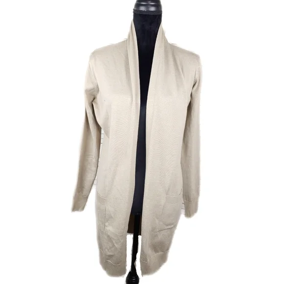 NWT Grace Karin Womens S Taupe Long Open Cardigan - Picture 4 of 9